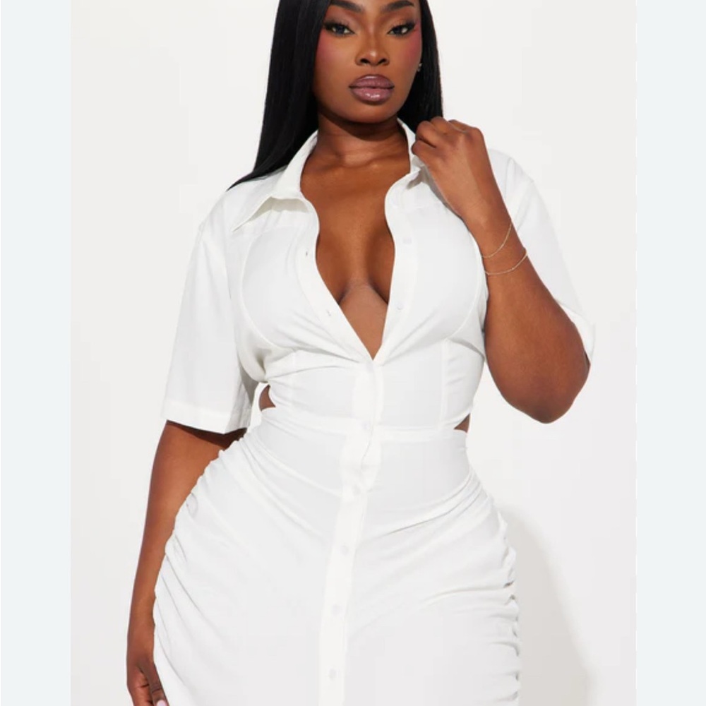 8.) Micas Elegant Off White Midi Dress